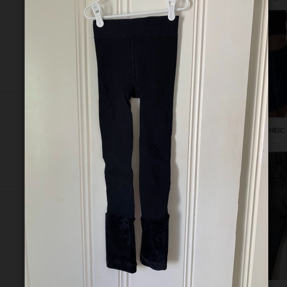 Black lounge leggings with velvet anthropologie